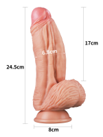 Censan 10 İnç Dual layered Platinum Silicone Cock - Flesh - Görsel 5