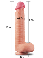 Censan 12 İnç Dual Layered Platinum Silicone Cock Dildo - Görsel 5