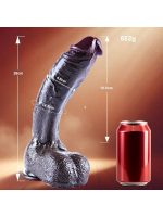 Censan 26 cm Black Giant XXL Gerçekçi Silikon Dildo – Güçlü Vakum Tabanlı, Kalın ve Esnek Tasarım - Görsel 2