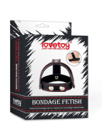 Censan Bondage Fetish T-Style Leather Cockring With Ball Divider