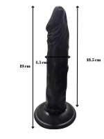 Gerçekçi Testissiz Siyah Dildo 21 cm - Görsel 2
