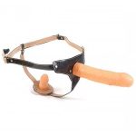 Lesbian Lover Çift Taraflı Belden Bağlamalı Protez Penis - Ten